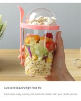 Taza De Desayuno Portátil De 400ml Con Tapa Y Cuchara Doble Capa Para Yogur Avena Salada Fruta Sopa De Verduras Taza De Pérdida De Grasa - details 2