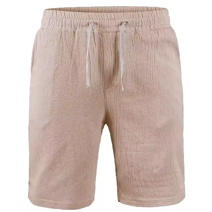 Shorts De Verano Para Hombre Transpirables Y Ligeros De Color Sólido Deporte Fitness Con Cintura Media Y Cierre Elástico - 1