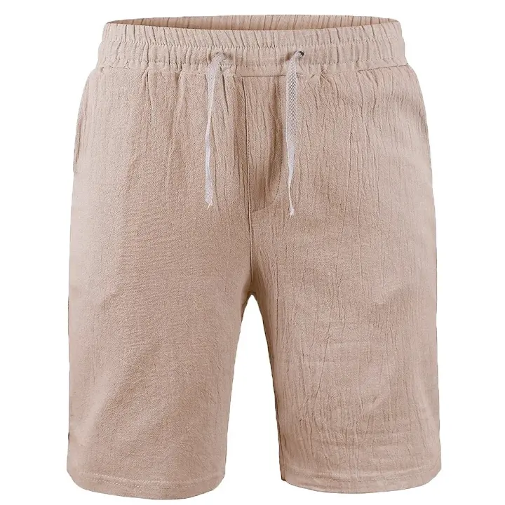 Shorts De Verano Para Hombre Transpirables Y Ligeros De Color Sólido Deporte Fitness Con Cintura Media Y Cierre Elástico - 1
