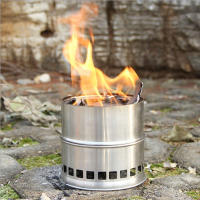 Estufa De Camping Lixada De Acero Inoxidable Para Leña Y Alcohol Estufa De Cocina Al Aire Libre Para Picnics BBQ Viajes Sin Ventilador - details 9