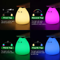 Lámpara Nocturna LED De Silicona Suave Sensor De Toque Gato Para Dormitorio Decoración Hogar 7 Colores Regalo De Cumpleaños Para Niños - details 2