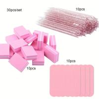 Kit De Arte De Uñas 30pcs Rosa - Mini Archillo Desechable Y Pads De Pulido Para DIY Joyería Poli Set De Herramientas Esenciales Para Uñas - details 1