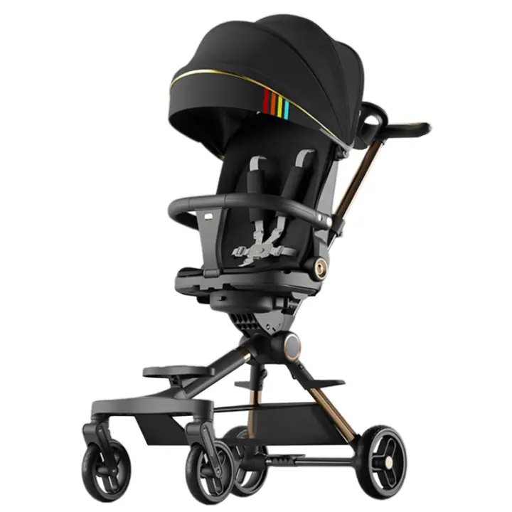 Portable Foldable Baby Stroller 3in1 Sitting and Lying Universal Test Baby Stroller Ultra Light Shock Absorption Bidirectional Push Baby Stroller - 1