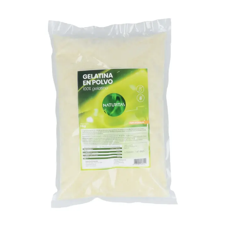 Gelatina Neutra en Polvo 1 kg NATURITAS  Ideal para postres  Alto contenido proteico  Repostería - 1