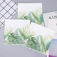 Napkins Coloridos Con Estampado De Plantas Verdes Papel De Toalla De Madera Pura 2 Capas Tamaño 33x33cm Para Té De Tarde - details 2