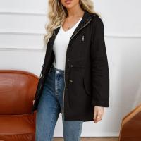 Abrigo De Trench De Algodón Para Mujer plus Talla Con Capucha Estilo Casual Cierre De Cremallera Manga Larga Color Sólido Para Otoño E Invierno - details 29