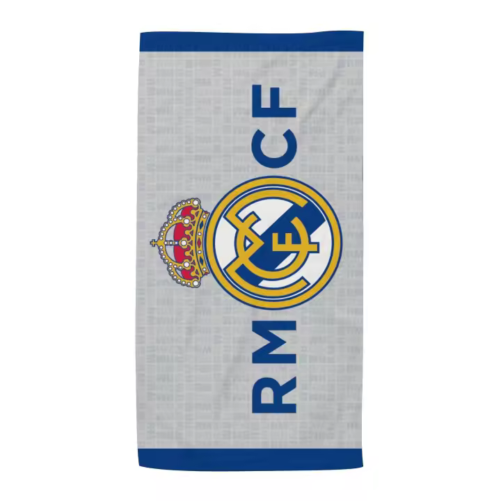 Toalla Real Madrid de Playa y Ducha, Licencia 100% Oficial, 70 x 140 cm, Color Blanco, Arditex - Kiglam - 1