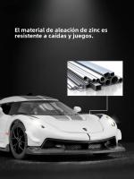 Modelo De Coche Diecast KNSG Jesko a Escala 1:32 Con Luces Y Sonido Puertas Abiertas Cuerpo De Aleación Neumáticos De Goma Regalo Para Niños - details 2