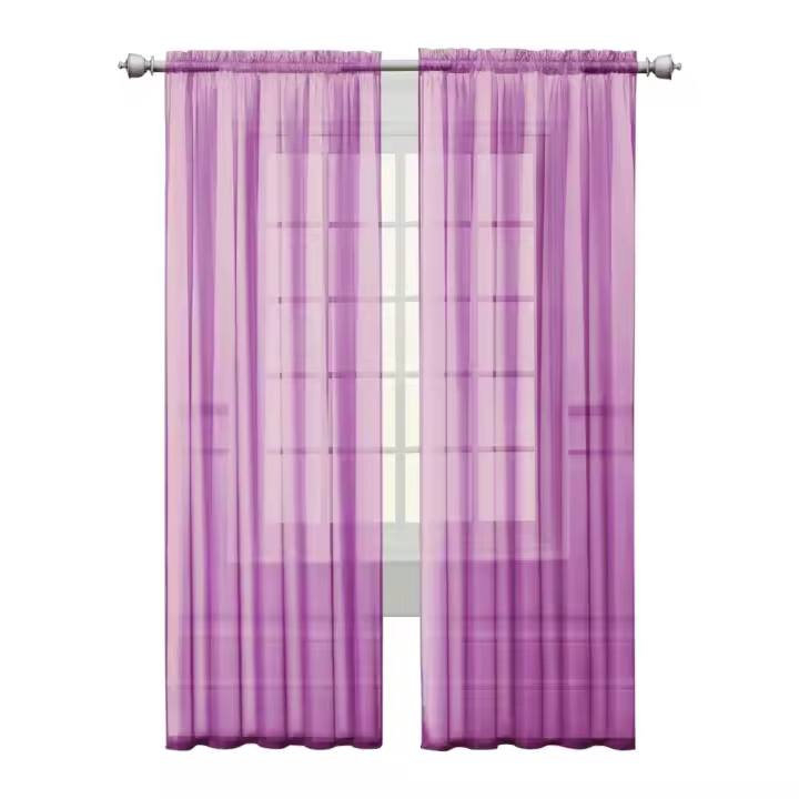 1pc Cortinas De Tule Rosa Sujeta Para Decoración De Sala De Estar Y Cocina Modernas Cortinas De Voile Organza Transparentes Para Ventanas Estilo Europeo Y Americano - 1
