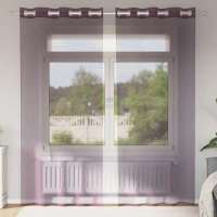 vidaXL Cortinas de gasa con ojales 2 uds en color Azul real/Crema/Morado y más | protección solar decorativa para ventanas hogar oficina dormitorio fácil de instalar - details 2