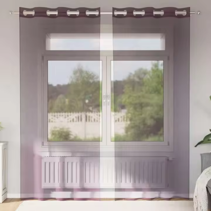 vidaXL Cortinas de gasa con ojales 2 uds en color Azul real/Crema/Morado y más | protección solar decorativa para ventanas hogar oficina dormitorio fácil de instalar - 1