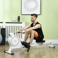 SPORTNOW Máquina de Remo Magnético Remo para Casa Plegable con Resistencia de 8 Niveles Pantalla LCD y 2 Ruedas de Transporte para Gimnasio Carga 130 kg 180x48x60 cm Blanco - details 1
