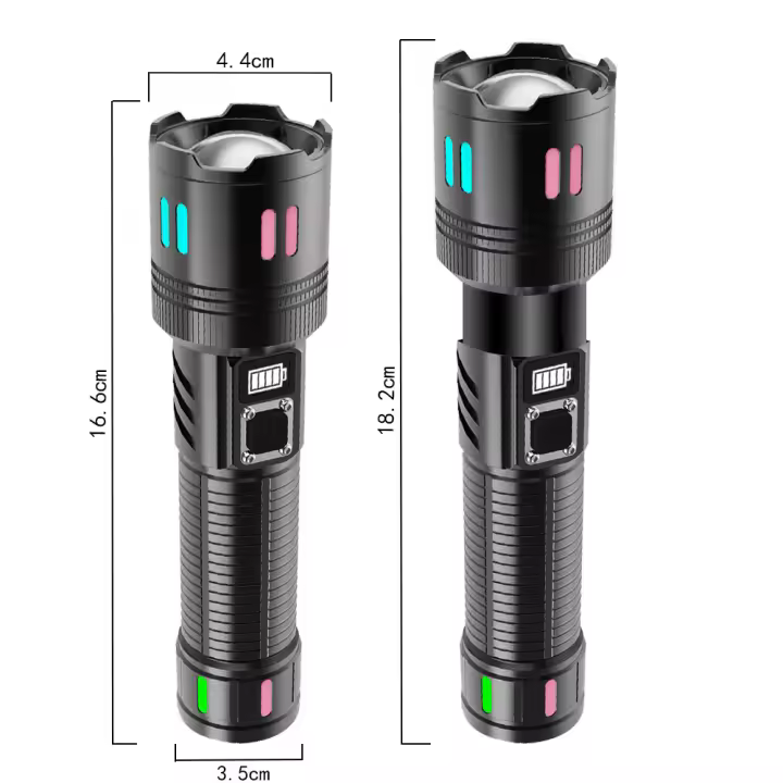 Linterna LED de emergencia portátil para exteriores, recargable, de aleación de aluminio, tipo C, potente y multifuncional. - 1