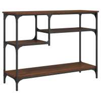 vidaXL Mesa consola con estantes 100x35x75 cm Negro, Roble Sonoma, Roble ahumado Mesa de sofá Mesa de Entrada para Salón Consola de Entrada Mueble Recibidor Mesita Mesa auxiliar Salon - details 2