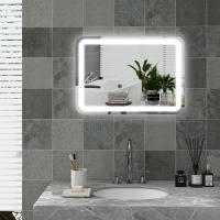 HOMCOM Espejo de Baño con Luces LED 50x70 cm Espejo de Pared Antivaho con 3 Temperaturas de Color Regulable y Función de Memoria Horizontal y Vertical - details 1
