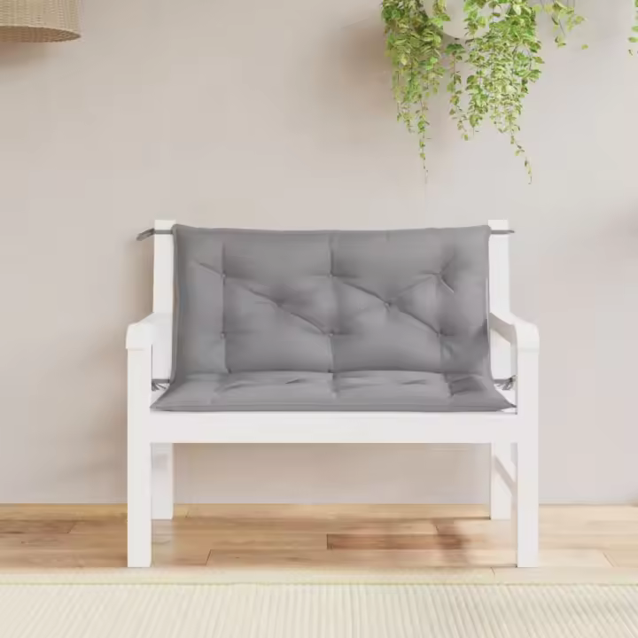 vidaXL Cojines de banco de jardín 2 uds tela Oxford gris 100x50x7 cm - 1