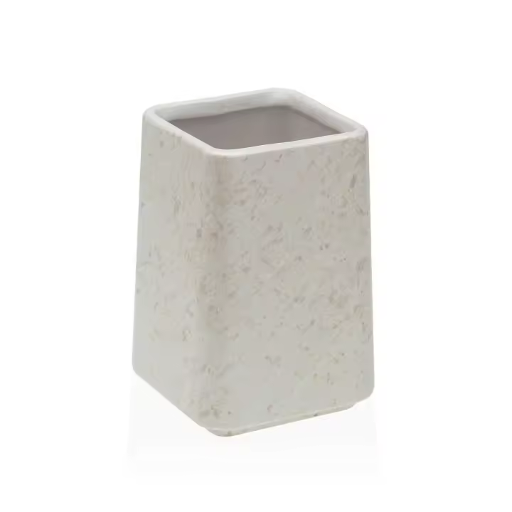 Portacepillos de Dientes Versa Blanco Cerámica Plástico 7 x 10 x 7 cm - 1