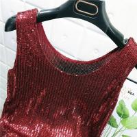 Chaleco De Noche Con Lentejuelas Para Mujer Estilo De Calle Blanca Brillante Poliéster Talla Regular Top De Verano 2022 - details 21