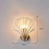 Lámpara De Pared Moda Con Concha E14 Vidrio Para Dormitorio Y Sala De Estar Iluminación Interior Fijación En La Pared Fuente De Alimentación AC 220V - details 2