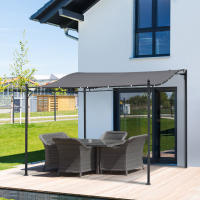Toldo Carpa Gris Metálico 297x297cm para Jardín Terraza Balcón - details 0