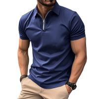 Camisa Polo Hombre Manga Corta Cierre De Cremallera Ligera Para Verano Moda Casual Deporte Jogger Tops Grandes - details 3