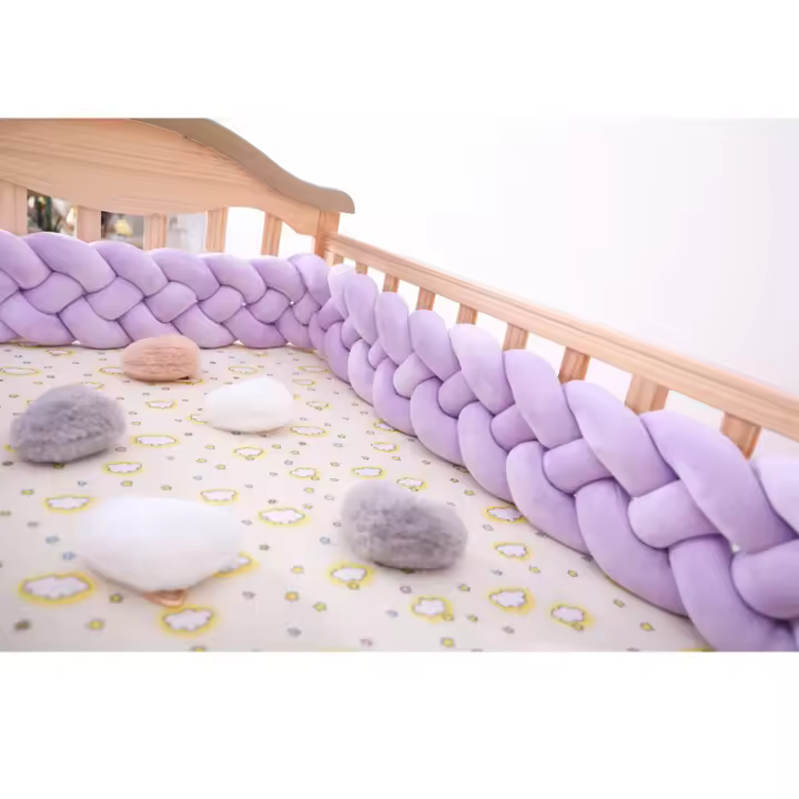 MOV-Protector de cuna para bebé, tejido a mano danés con trenza de cuatro hilos, anticolisión. - 1
