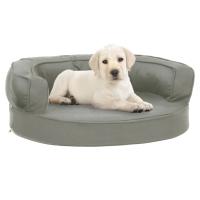vidaXL Colchón de Cama de Perro Ergonómico Aspecto Lino 60x42cm Sofás Color Marrón,  Gris,  Gris oscuro y mas - details 1