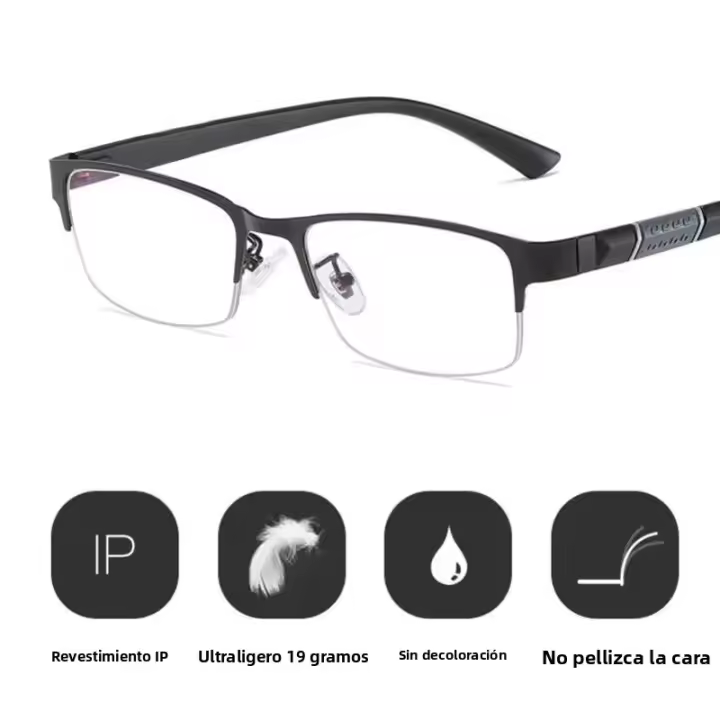 Gafas De Lectura Retro Para Negocios Con Luz Anti-Blanca Gafas Hiperéticas 0 +1.0 a +4.0 Para Hombres Y Mujeres Material De Lente Acrílico Estilo Clásico - 1