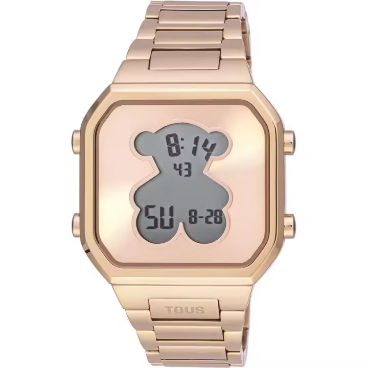 Reloj digital de mujer D-BEAR con brazalete de acero IPG dorado rosa - 1