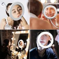 Espejo De Maquillaje Con Lente De 10x Flexible Y Luz LED Pantalla Táctil Portátil Para Vestir Pilas Secas Incluidas - details 15
