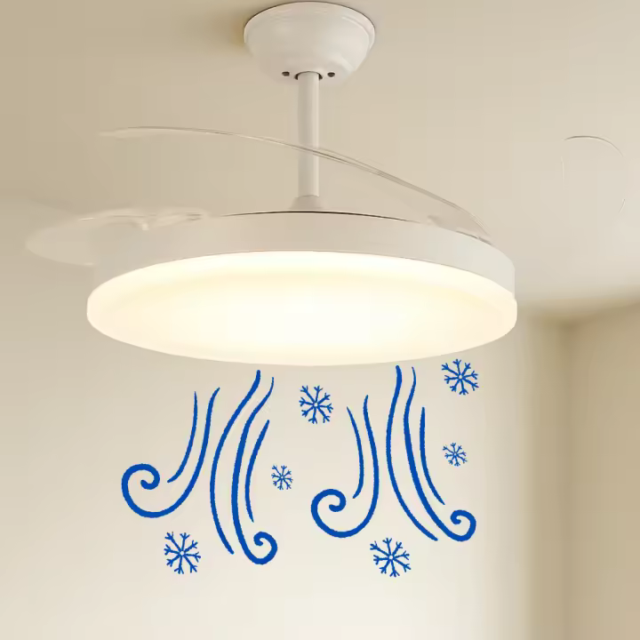 Ventilador de Techo con luz LED White Hoom, Motor DC Silencioso, 6 Velocidades, Luz Regulable en 3 Tonos,  Mando a Distancia, Temporizador, Función Verano e Invierno Aspas retráctiles - 1
