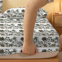 Sábana Con Patrón De Banano Y Elefante 100% Poliéster Envuelta En Frost Para Dormitorio Sin Almohadas Paquete Único - details 4