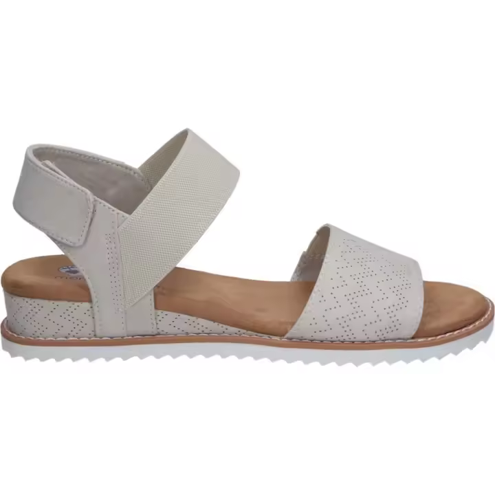 SKECHERS | Sandalias con Cuña Skechers BOBS Desert para Mujer – Sandalias en Color Taupe – Sandalias con Velcro – Sandalia con Cuña Baja y Cómoda – Alta Calidad – Cómodas – Modelo 31440-OFW - 1