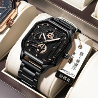 Reloj De Hombre Cuadrado Impermeable Luminoso Con Calendario De Acero Inoxidable Lujo Reloj De Pulsera De Cuarzo Moda Casual - details 1