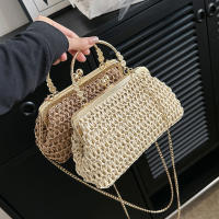 Bolso De Noche Elegante Para Mujer Con Cadena Dorada Bolso De Mano Tejido Manual Para Fiesta Banquete Clutch De Hombro Cruzado - details 16