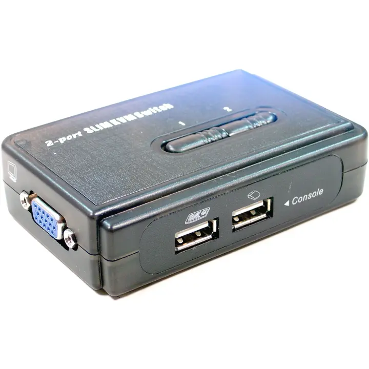 Conmutador KVM Uniclass USB VGA 1KVM a 2CPU mini - BeMatik - 1