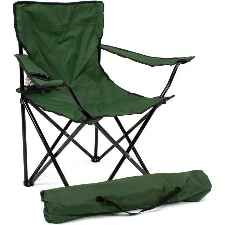 Maxia Market Silla de Camping Plegable Maxia Market con Portavasos y Bolsa de Transporte para Acampada, Picnic, Montaña y Pesca - 1