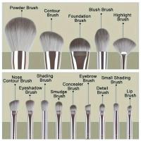 Conjunto de 14 broches de maquillaje de Lujo-Broches profesionales de Felpa Verde para detalles completos de Rostro y Ojos-Ideal para base, Contour y difuminado - details 3