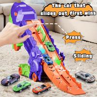 Modelo De Coche Dinosauro Triceratops Desplazable Para Niños Juguete Educativo De Plástico ABS Con Carretera Plegable Y Retroceso - details 19