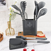 Juego De Utensilios De Cocina Ecológicos De Silicona No Adherente Con Mango De Acero Inoxidable Espátula Mezclador Para Huevo Y Cocina - details 8