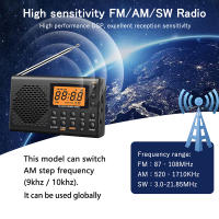 Radio Portátil AM/FM/SW Con Pantalla LED Y Antena Retráctil Alta Sensibilidad Estéreo Receptor De Radio Con Altavoz Integrado - details 2