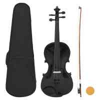 vidaXL Juego completo de violín con arco y barbada madera oscura 4/4 en color Marrón/Negro - details 1