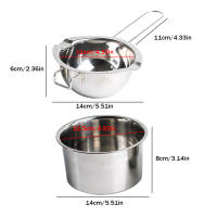 2 Pcs Pote De Cera Para Velas 400ml Con Manija Larga Acero Inoxidable Fundidor Para Derretir Cera De Velas Y Agua - details 10