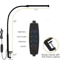 Lámpara De Escritorio LED Doble Cabeza Para Oficina Y Hogar Con 3 Modos De Color Y 10 Niveles De Iluminación Protector De Ojos - details 3