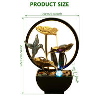 Fuente De Agua Para Mesa USB Con Piedras Naturales Y Luzes LED Fuente De Agua De Escritorio Estilo Zen Moderno Figura De Miniaturas - details 8