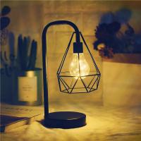 Lámpara De Noche LED Retro De Hierro Arte Geométrica Luz De Escritorio Lámpara De Borde De Cama Decoración Clásica Para Sala De Estar Café Bar Ambiente - details 0