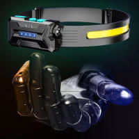 Linterna Frontal Recargable Con Sensor Y Batería 18650 COB LED Para Pesca Y Camping Luz De Mano Con Pantalla De Potencia Impermeable - details 2
