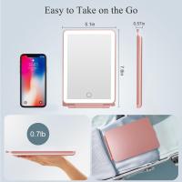 Espejo iluminado portátil de la belleza del maquillaje, iluminación de 3 colores, pantalla táctil de Dimmable, espejo cosmético plegable del tablero LED con las luces - details 3