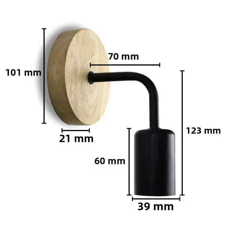 Lámpara De Pared Vintage De Henequén Para Iluminación Interior Decorativa Madera Fijación En La Pared Para Dormitorio Comedor Sala De Estar - 1