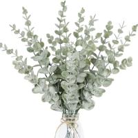 5/10Pcs Hojas De Eucalipto Artificiales Verdes Para Decoración De Boda Jardín Exterior Hogar Adornos De Mesa Corona Accesorios - details 0